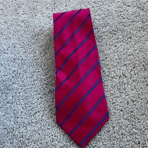 Charvet Vibrant Fuchsia and Navy Striped Tie